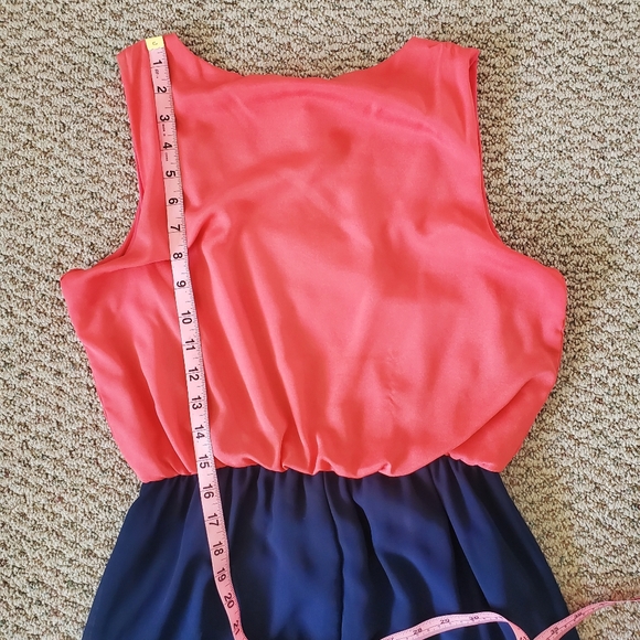 Medium Floor Length Navy and Coral My Beloved - Picture 7 of 7